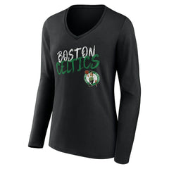 NBA Boston Celtics Women's Hustle Custom Long Sleeve V-Neck T-Shirt