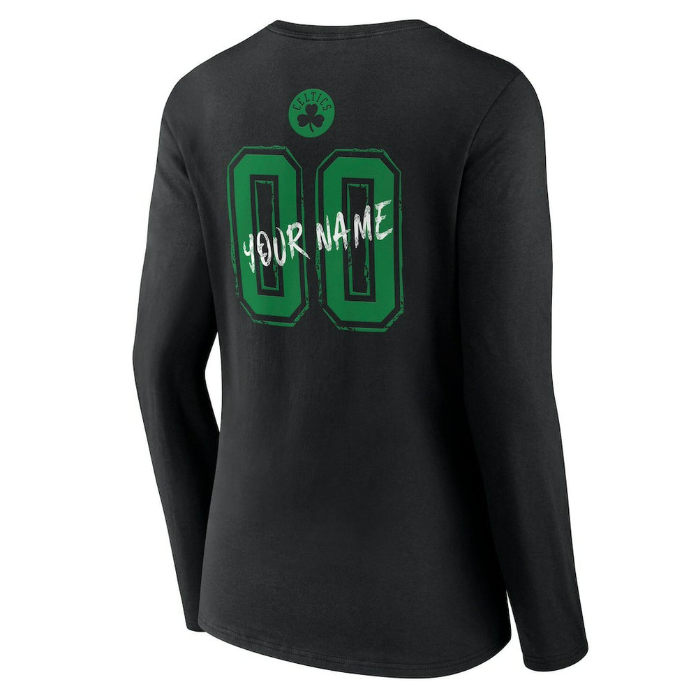 NBA Boston Celtics Women's Hustle Custom Long Sleeve V-Neck T-Shirt