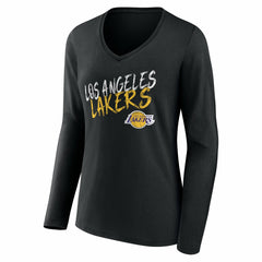 NBA Los Angeles Lakers Women's Hustle Custom Long Sleeve V-Neck T-Shirt