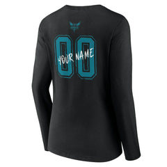 NBA Charlotte Hornets Women's Hustle Custom Long Sleeve V-Neck T-Shirt