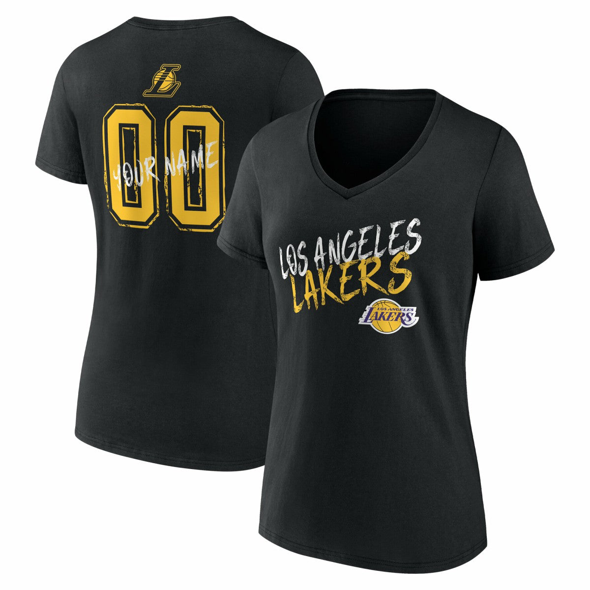 NBA Los Angeles Lakers Women's Hustle Custom V-Neck T-Shirt