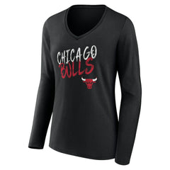 NBA Chicago Bulls Women's Hustle Custom Long Sleeve V-Neck T-Shirt sale