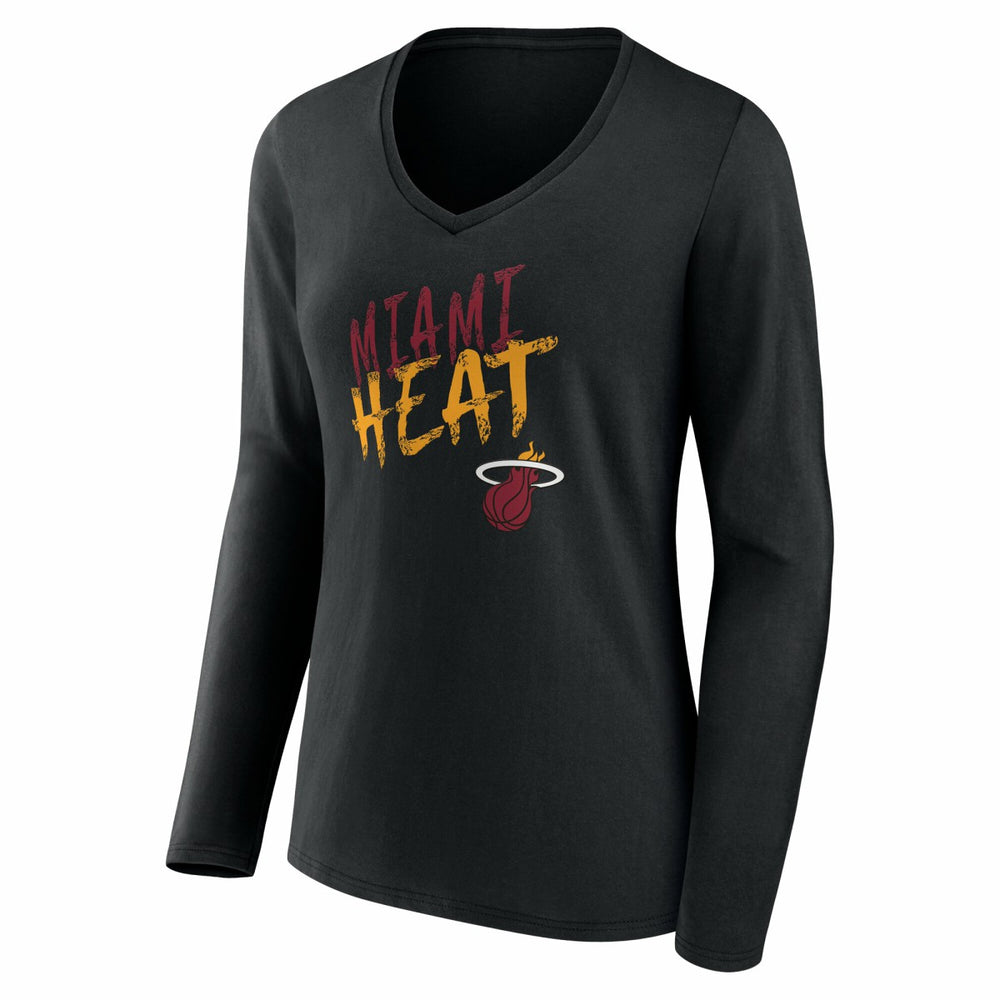 NBA Miami Heat Women's Hustle Custom Long Sleeve V-Neck T-Shirt