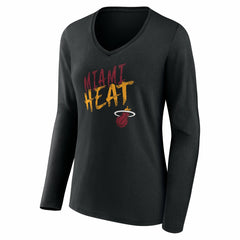 NBA Miami Heat Women's Hustle Custom Long Sleeve V-Neck T-Shirt