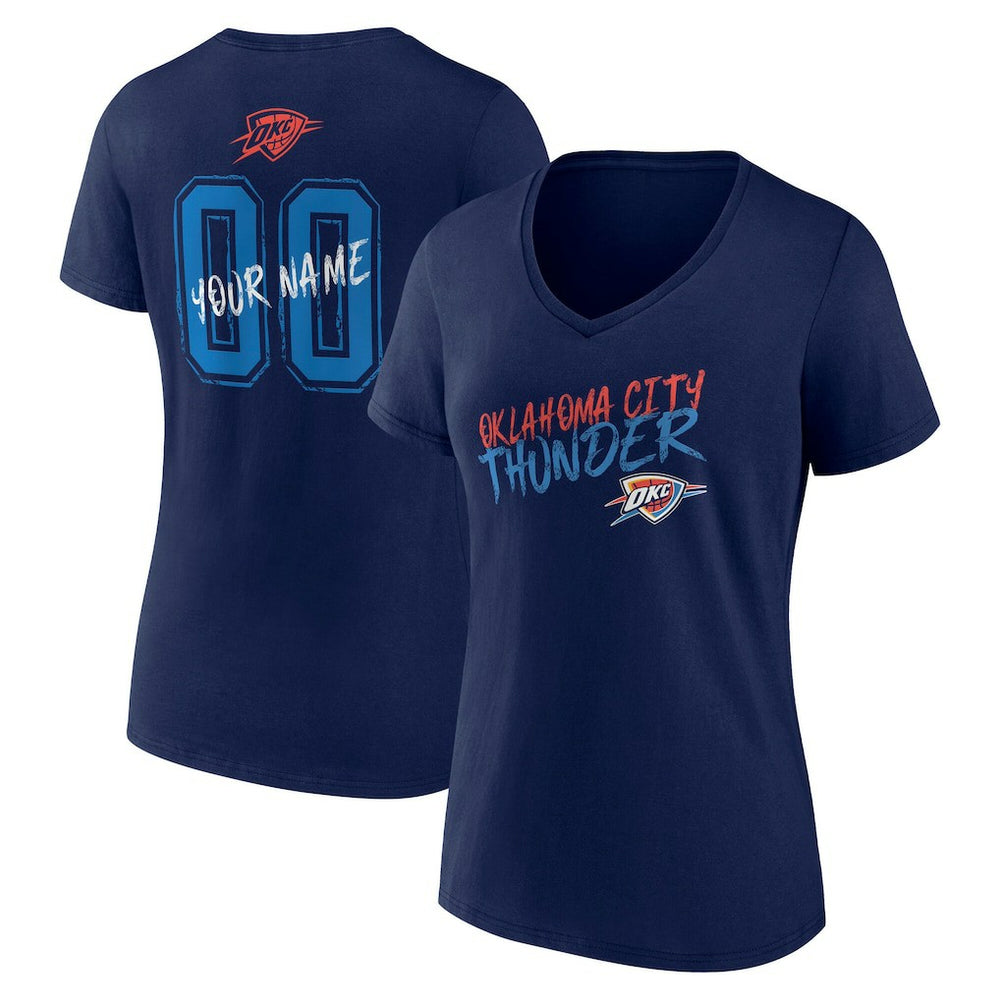 NBA Oklahoma City Thunder Women's Hustle Custom V-Neck T-Shirt