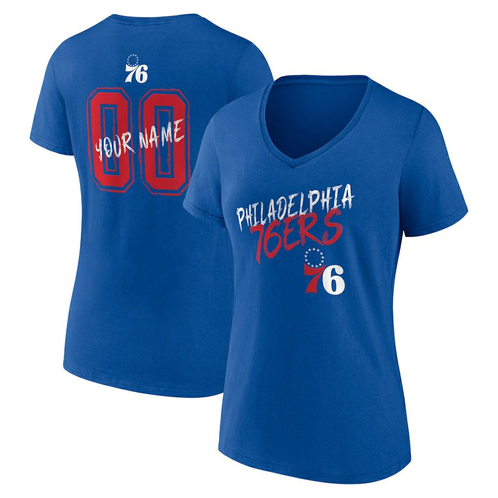 NBA Philadelphia 76ers Women's Hustle Custom V-Neck T-Shirt
