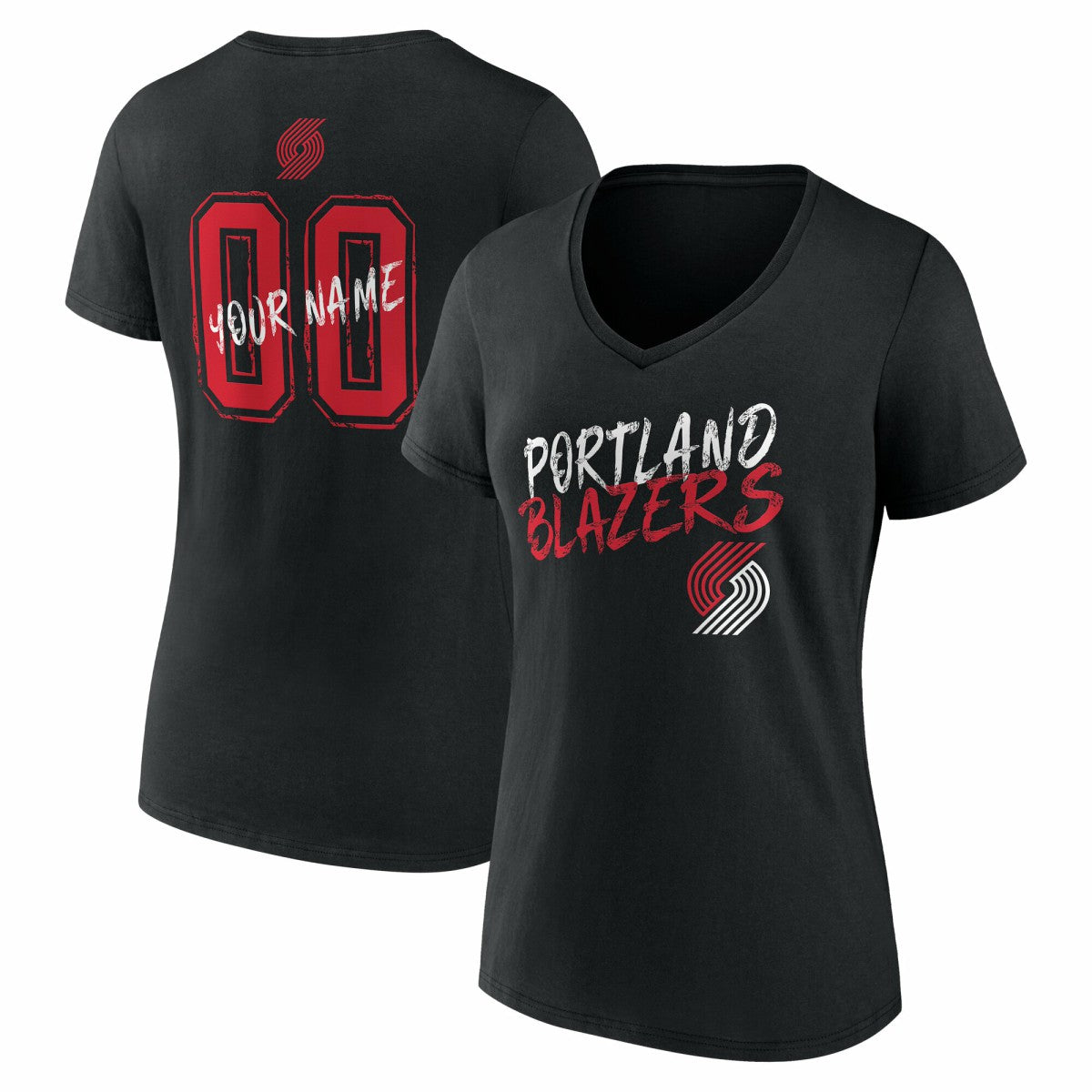 NBA Portland Trail Blazers Women's Hustle Custom V-Neck T-Shirt