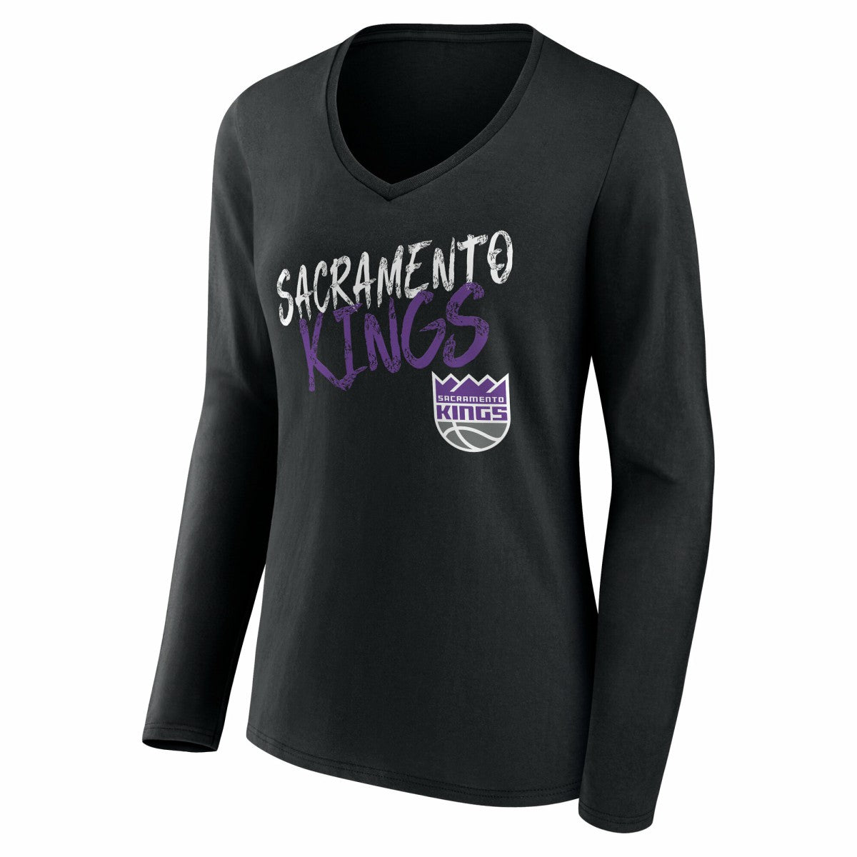 NBA Sacramento Kings Women's Hustle Custom Long Sleeve V-Neck T-Shirt