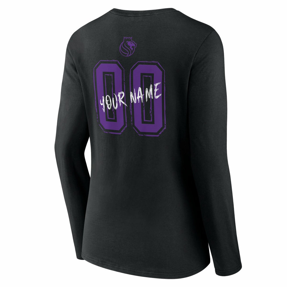 NBA Sacramento Kings Women's Hustle Custom Long Sleeve V-Neck T-Shirt
