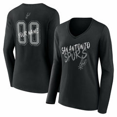 NBA San Antonio Spurs Women's Hustle Custom Long Sleeve V-Neck T-Shirt