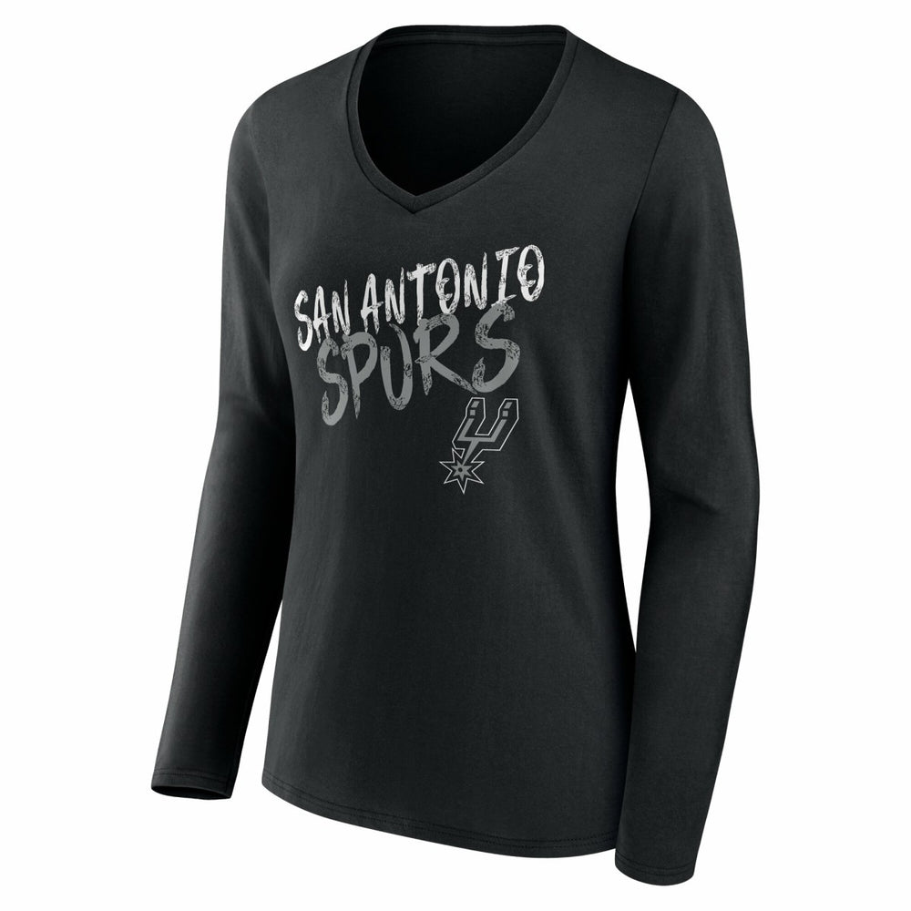 NBA San Antonio Spurs Women's Hustle Custom Long Sleeve V-Neck T-Shirt