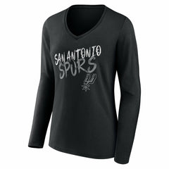 NBA San Antonio Spurs Women's Hustle Custom Long Sleeve V-Neck T-Shirt