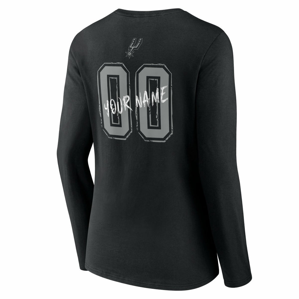 NBA San Antonio Spurs Women's Hustle Custom Long Sleeve V-Neck T-Shirt