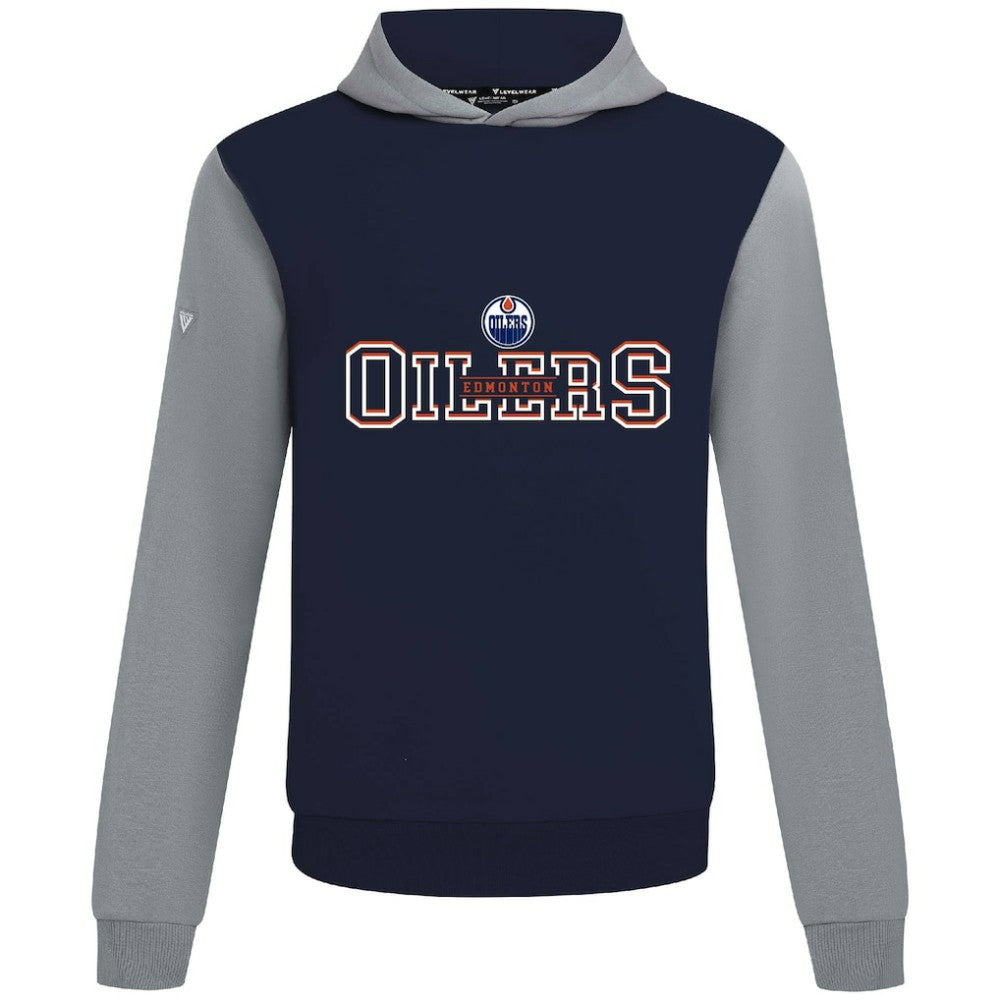 NHL Navy/Gray Edmonton Oilers Levelwear Ultimate Journey Pullover Hoodie