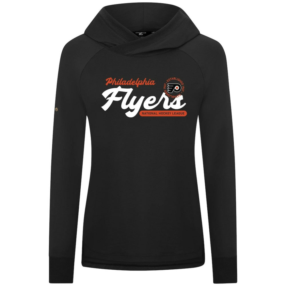 NHL Black Philadelphia Flyers Levelwear Women's Slender Monument Raglan Pullover Hoodie