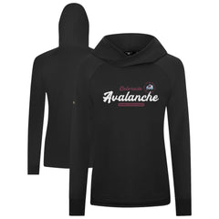 NHL Black Colorado Avalanche Levelwear Women's Slender Monument Raglan Pullover Hoodie