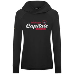 NHL Black Washington Capitals Levelwear Women's Slender Monument Raglan Pullover Hoodie
