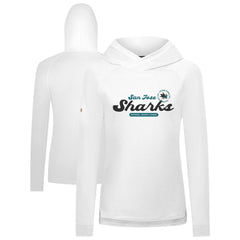 NHL White San Jose Sharks Levelwear Women's Slender Monument Raglan Pullover Hoodie