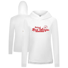 NHL White Detroit Red Wings Levelwear Women's Slender Monument Raglan Pullover Hoodie