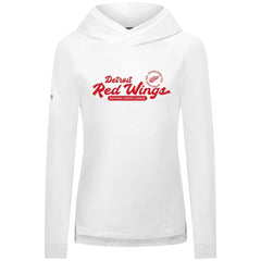 NHL White Detroit Red Wings Levelwear Women's Slender Monument Raglan Pullover Hoodie