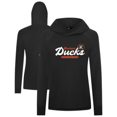 NHL Black Anaheim Ducks Levelwear Women's Slender Monument Raglan Pullover Hoodie
