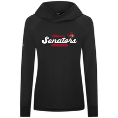 NHL Black Ottawa Senators Levelwear Women's Slender Monument Raglan Pullover Hoodie