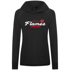 NHL Black Calgary Flames Levelwear Women's Slender Monument Raglan Pullover Hoodie
