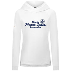 NHL White Toronto Maple Leafs Levelwear Women's Slender Monument Raglan Pullover Hoodie