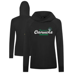 NHL Black Vancouver Canucks Levelwear Women's Slender Monument Raglan Pullover Hoodie
