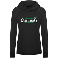 NHL Black Vancouver Canucks Levelwear Women's Slender Monument Raglan Pullover Hoodie