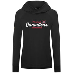 NHL Black Montreal Canadiens Levelwear Women's Slender Monument Raglan Pullover Hoodie