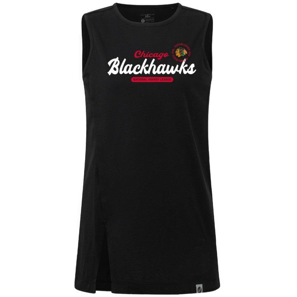 NHL Black Chicago Blackhawks Levelwear Women's Influx Monument Tank Top