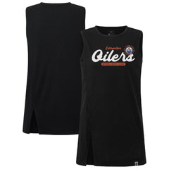 NHL Black Edmonton Oilers Levelwear Women's Influx Monument Tank Top