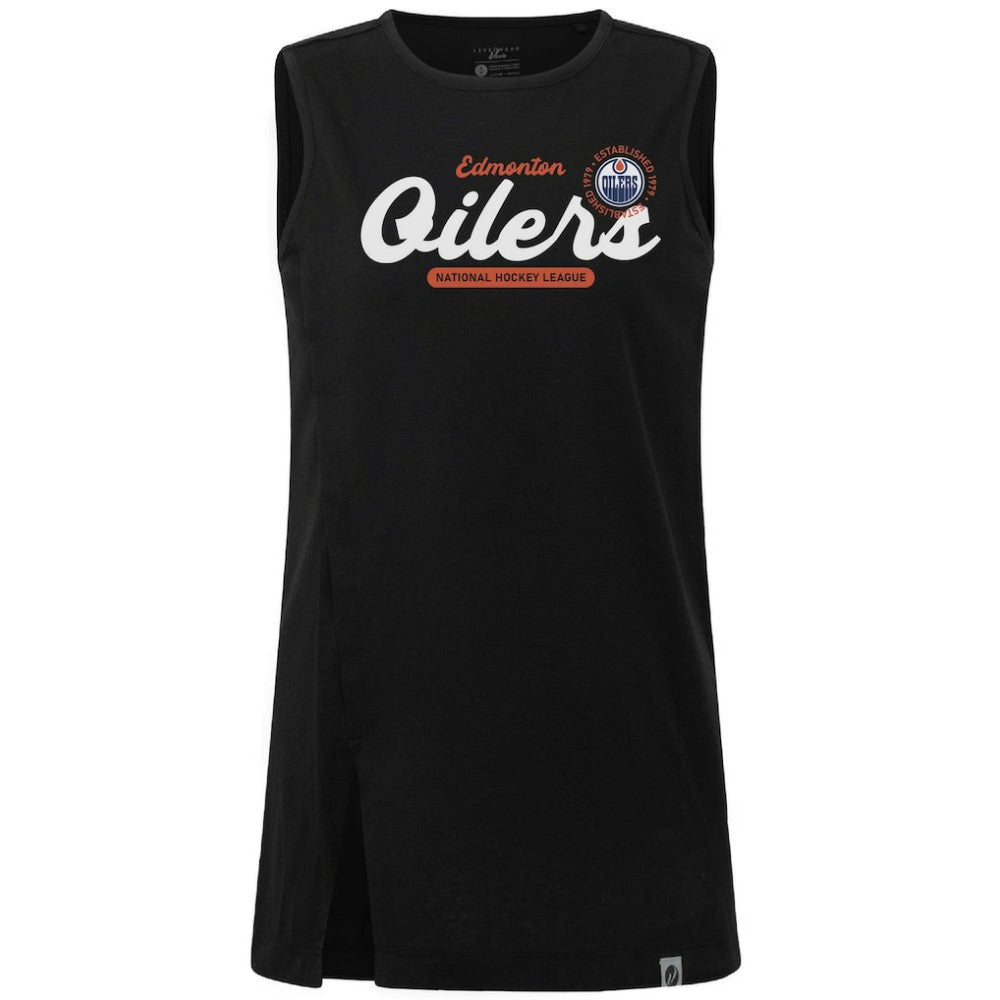 NHL Black Edmonton Oilers Levelwear Women's Influx Monument Tank Top