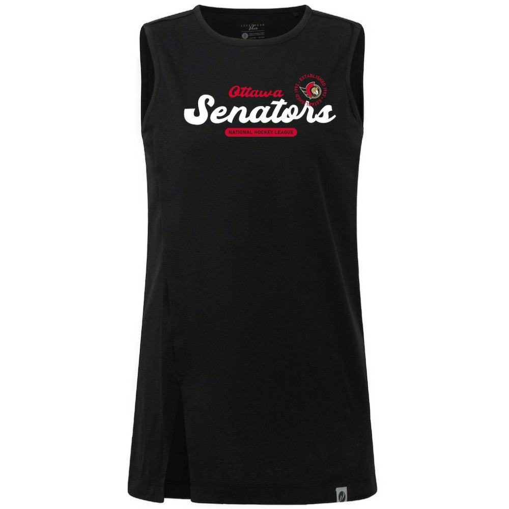 NHL Black Ottawa Senators Levelwear Women's Influx Monument Tank Top