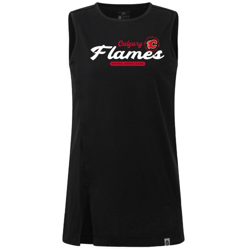 NHL Black Calgary Flames Levelwear Women's Influx Monument Tank Top