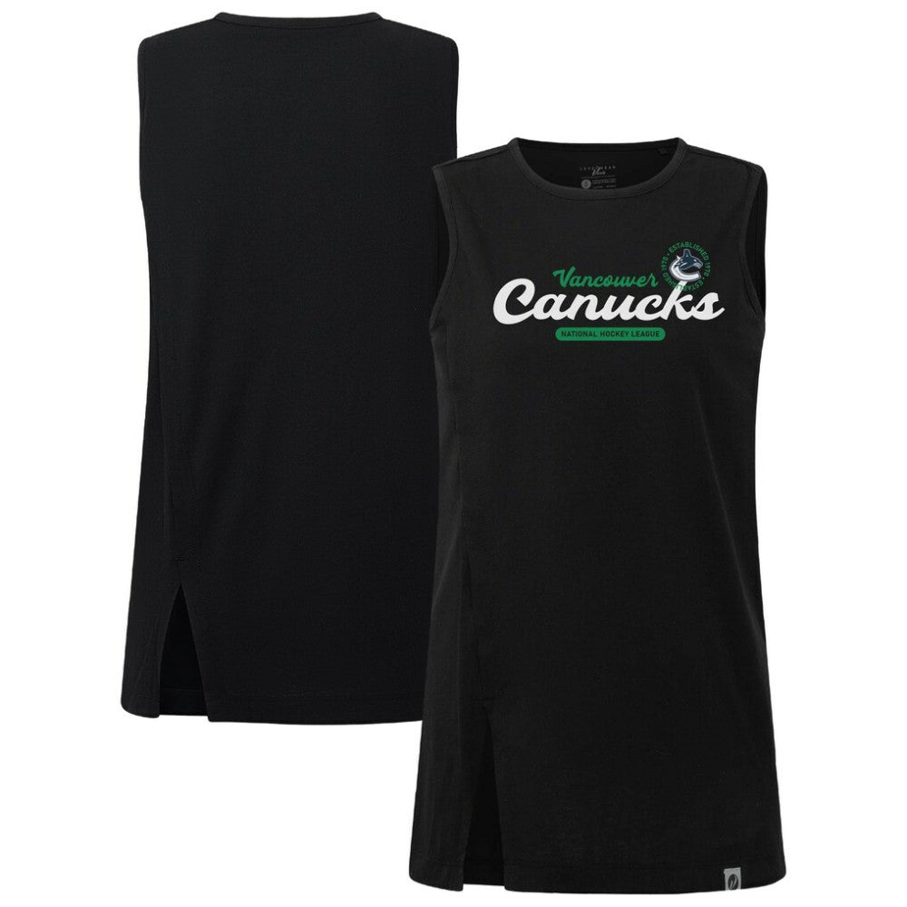 NHL Black Vancouver Canucks Levelwear Women's Influx Monument Tank Top