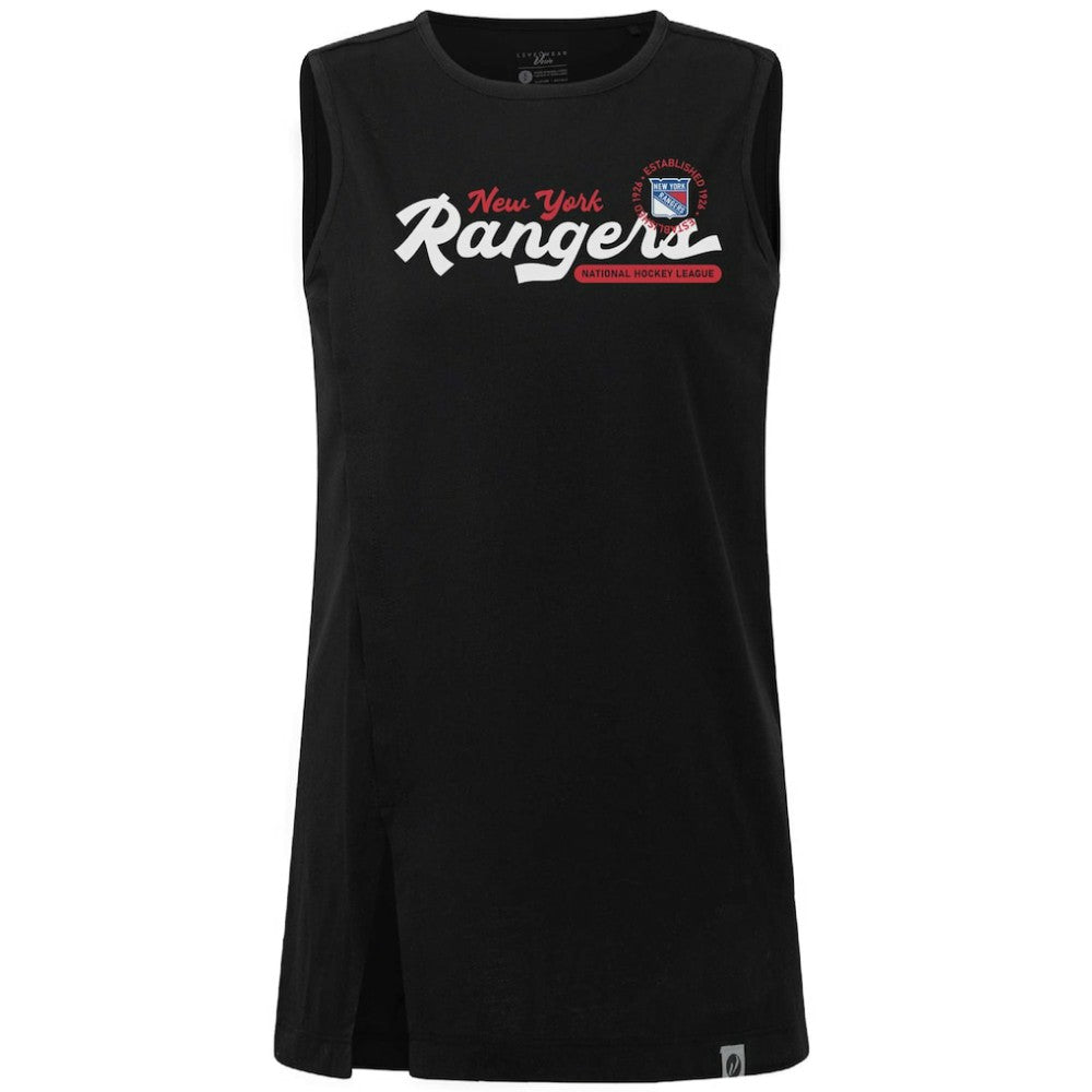 NHL Black New York Rangers Levelwear Women's Influx Monument Tank Top