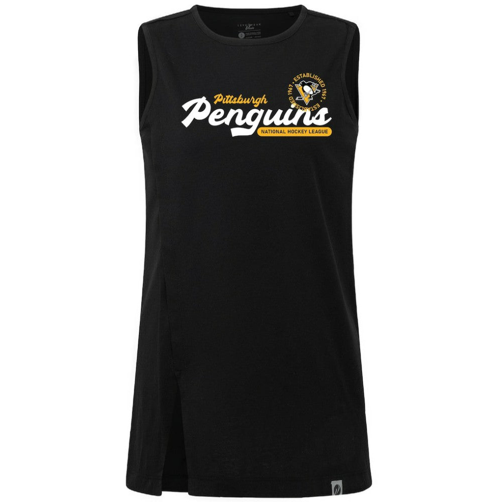 NHL Black Pittsburgh Penguins Levelwear Women's Influx Monument Tank Top