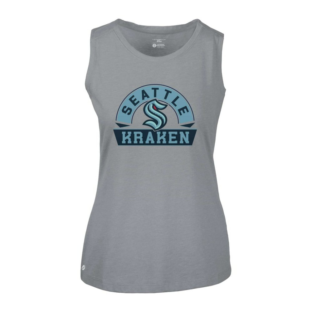 NHL Gray Seattle Kraken Levelwear Women's Macy Banner Arch Tank Top