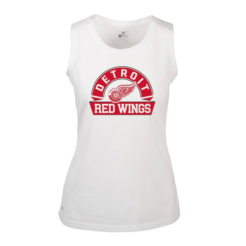 NHL White Detroit Red Wings Levelwear Women's Macy Banner Arch Tank Top