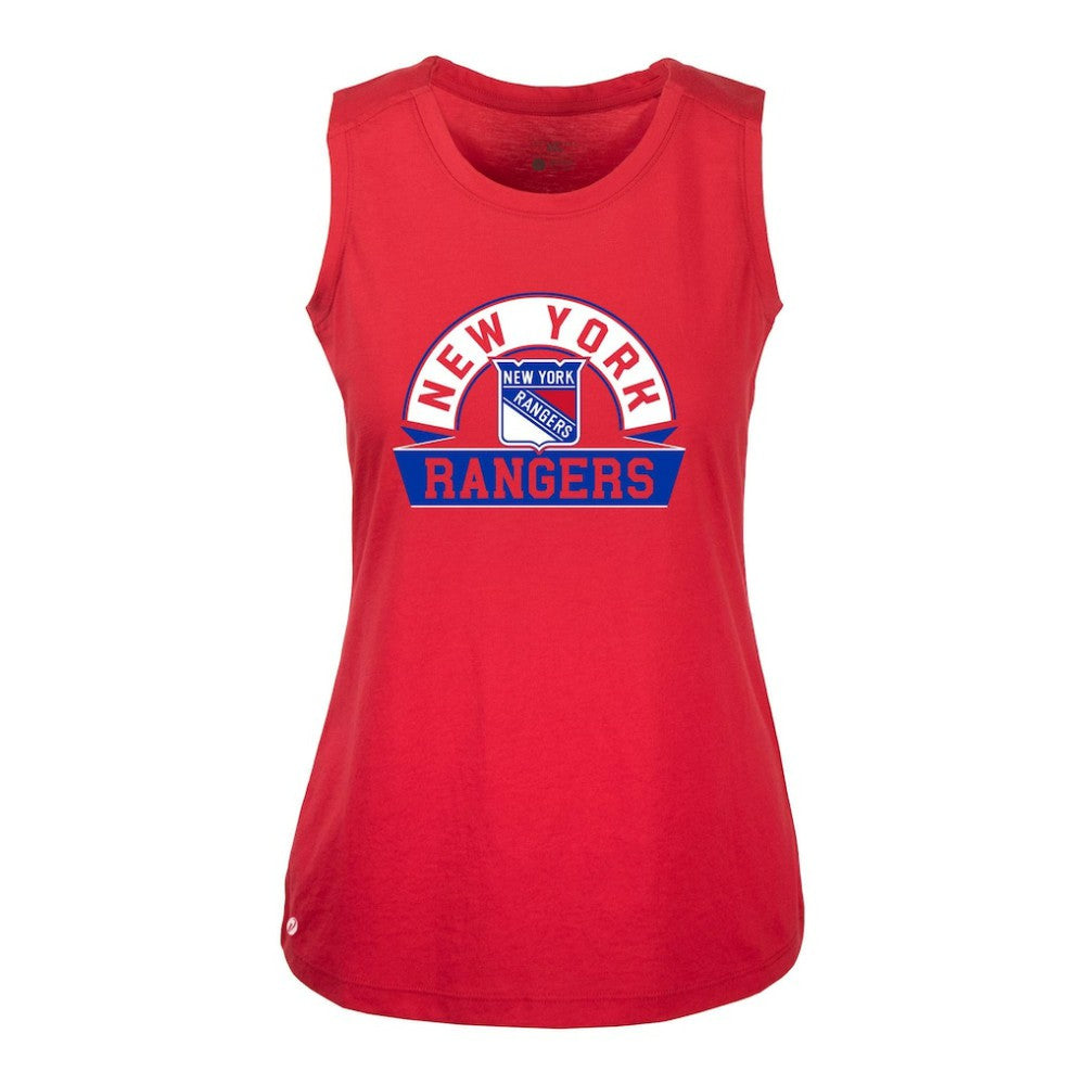 NHL Red New York Rangers Levelwear Women's Macy Banner Arch Tank Top
