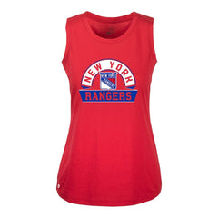 NHL Red New York Rangers Levelwear Women's Macy Banner Arch Tank Top