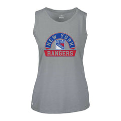 NHL Gray New York Rangers Levelwear Women's Macy Banner Arch Tank Top