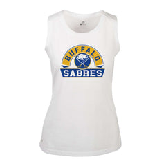 NHL White Buffalo Sabres Levelwear Women's Macy Banner Arch Tank Top