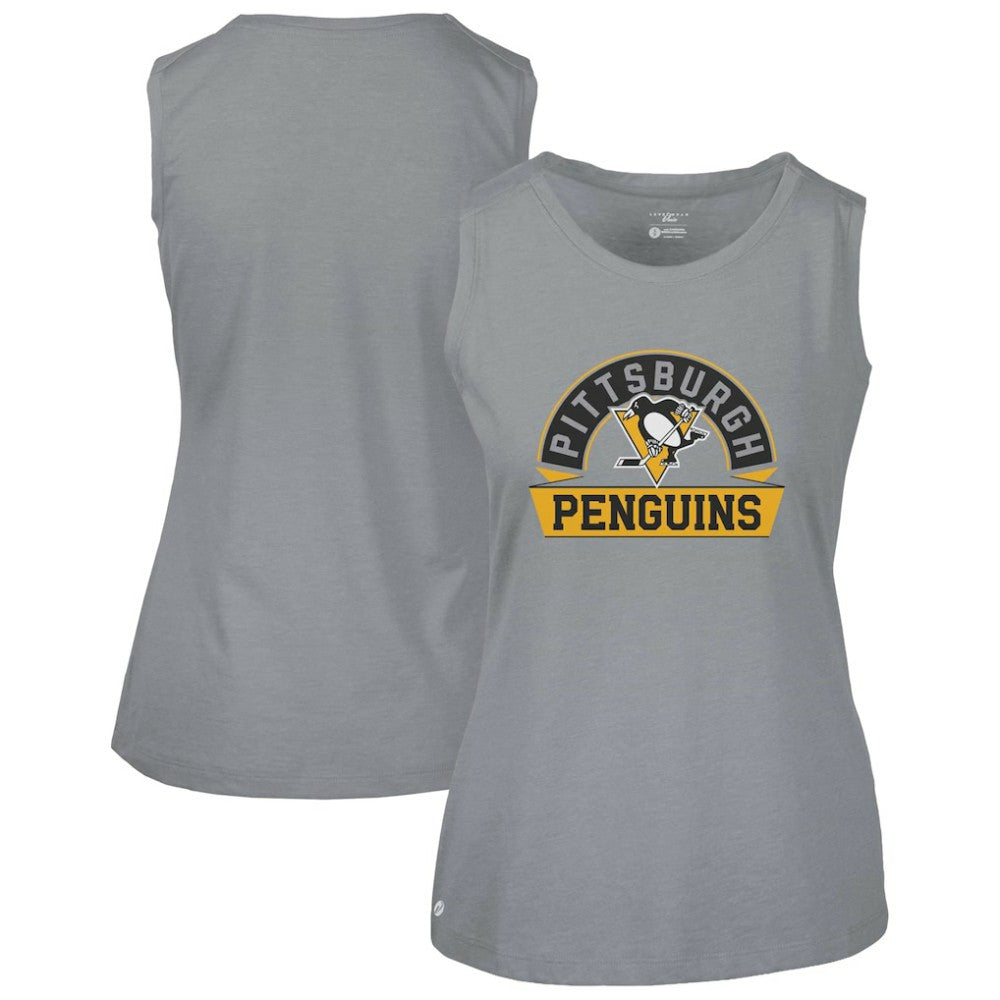 NHL Gray Pittsburgh Penguins Levelwear Women's Macy Banner Arch Tank Top