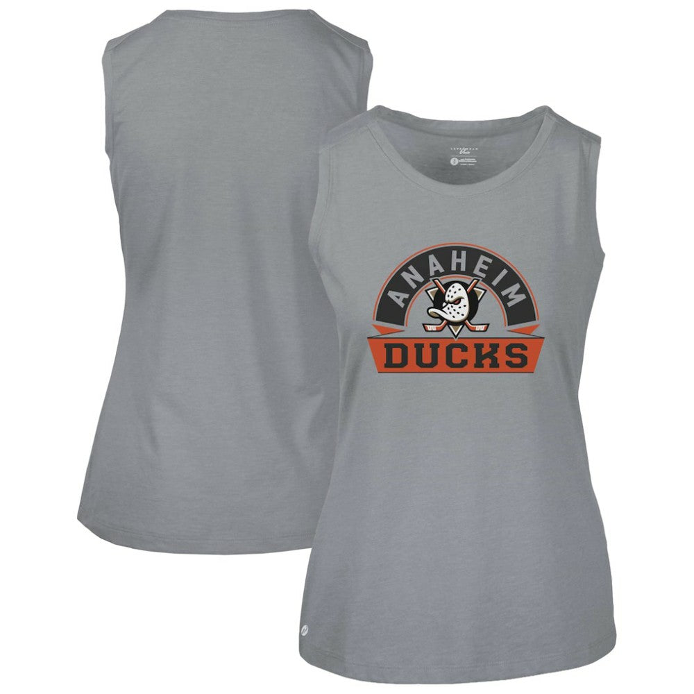 NHL Gray Anaheim Ducks Levelwear Women's Macy Banner Arch Tank Top