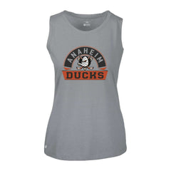 NHL Gray Anaheim Ducks Levelwear Women's Macy Banner Arch Tank Top