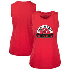NHL Red New Jersey Devils Levelwear Women's Macy Banner Arch Tank Top