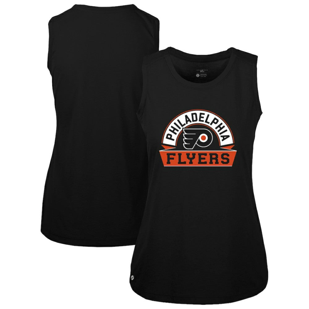 NHL Black Philadelphia Flyers Levelwear Women's Macy Banner Arch Tank Top